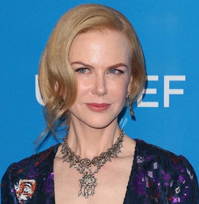 Nicole Kidman wears her hair back at the Sixth Biennial UNICEF Ball