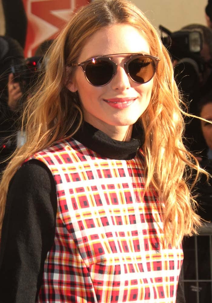 Olivia Palermo's funky Christian Dior sunglasses at the Christian Dior Haute Couture Spring Summer 2016 show