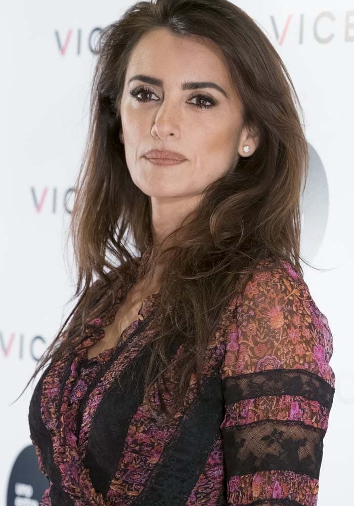 Penélope Cruz wears her hair down