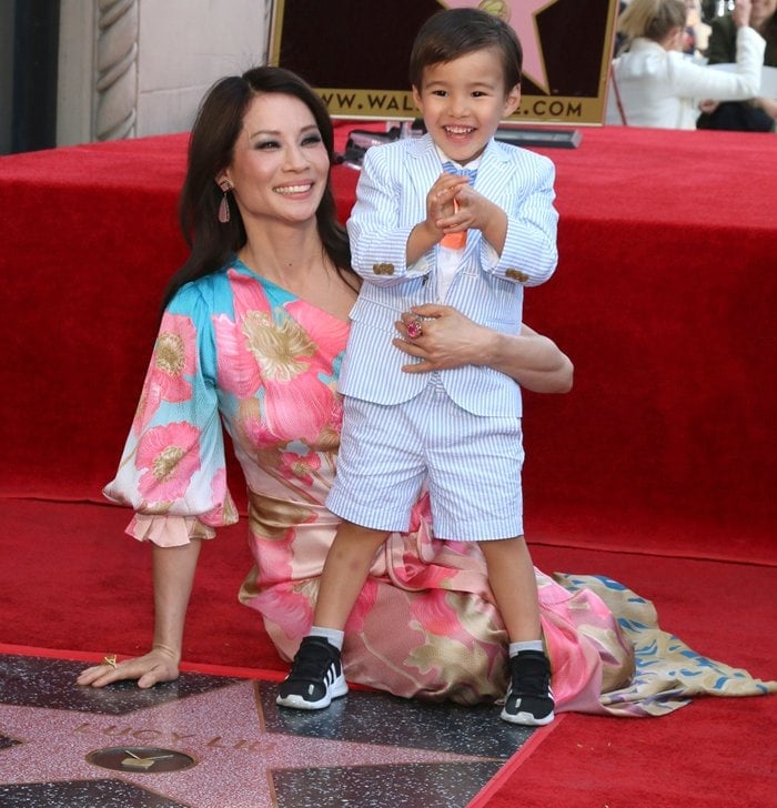 Single parent Lucy Liu with her son Rockwell Lloyd Liu