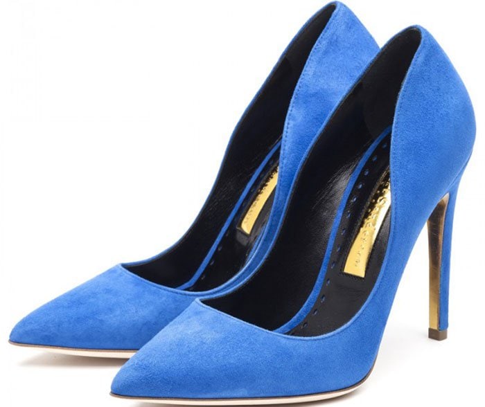 Rupert Sanderson "Calice" Imperial Blue Suede Pumps