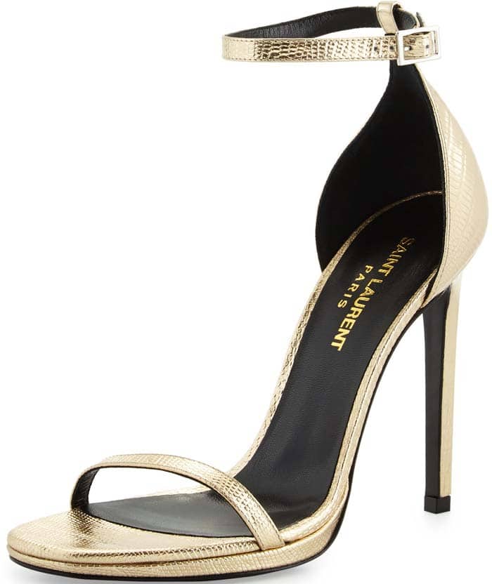 Saint Laurent "Jane" Sandals Gold