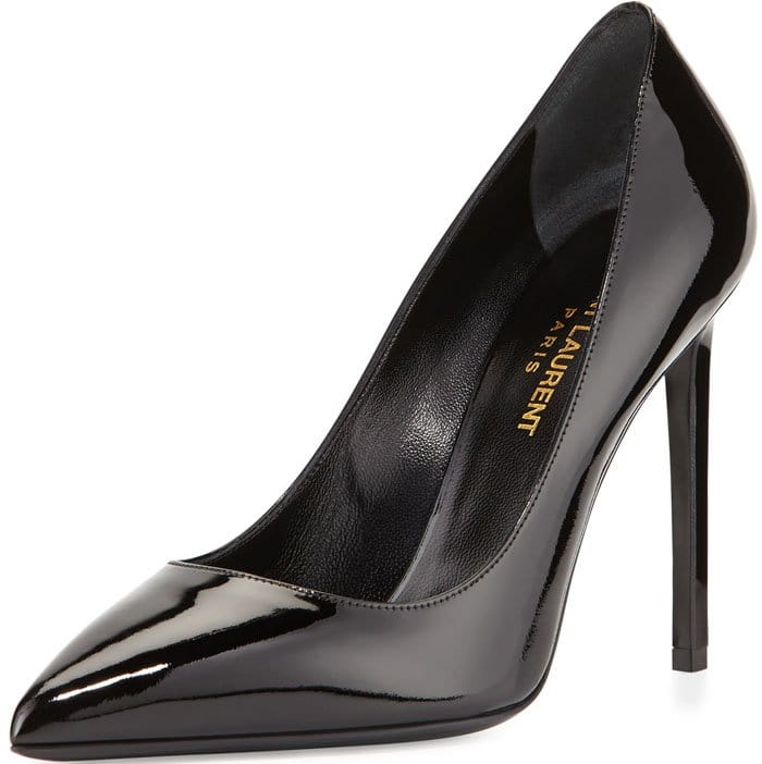 Saint Laurent "Paris" Patent Leather Pump in Black