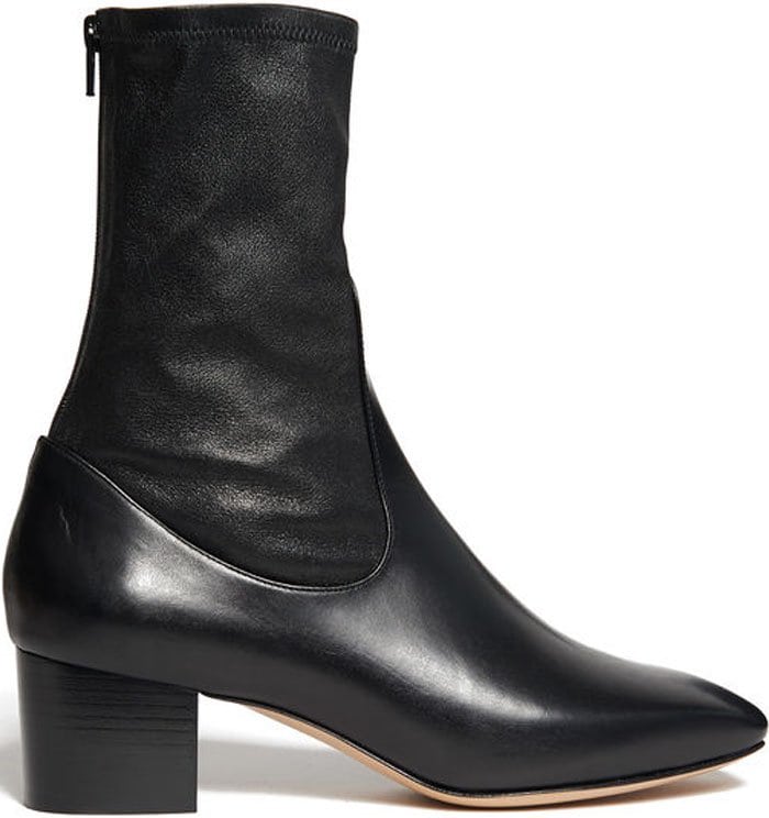 Ultra-stylish black leather ankle boots by French brand Sandro