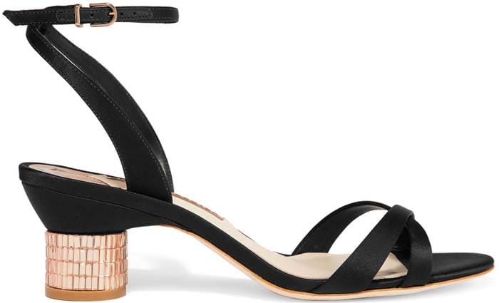 Sophia Webster "Belle" Crystal-Embellished Satin Sandals