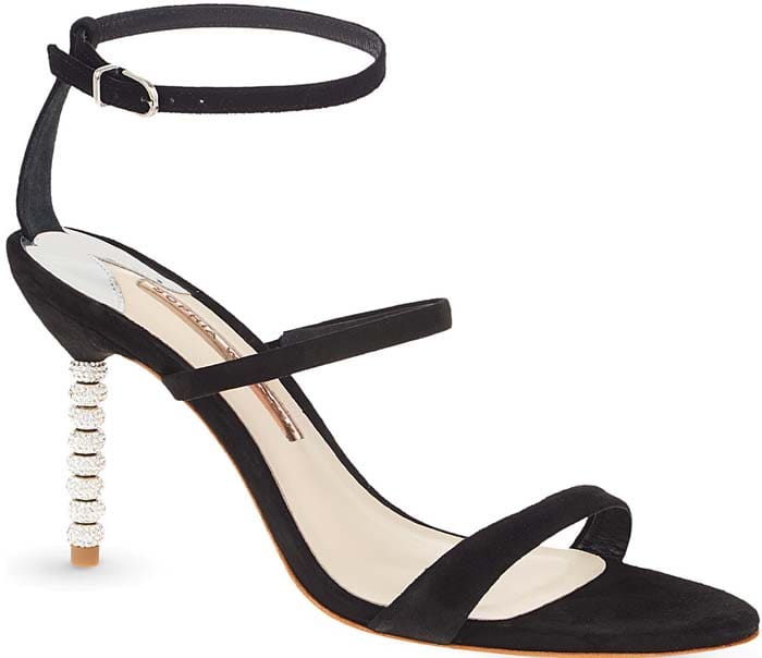 Sophia Webster "Rosalind" Crystal-Embellished Suede Leather Sandals