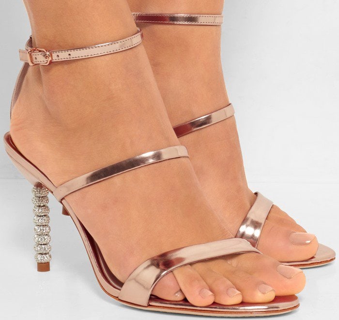 Sophia Webster's sandals have been crafted in Brazil from polished rose-gold leather – a warm and flattering hue on any skin tone