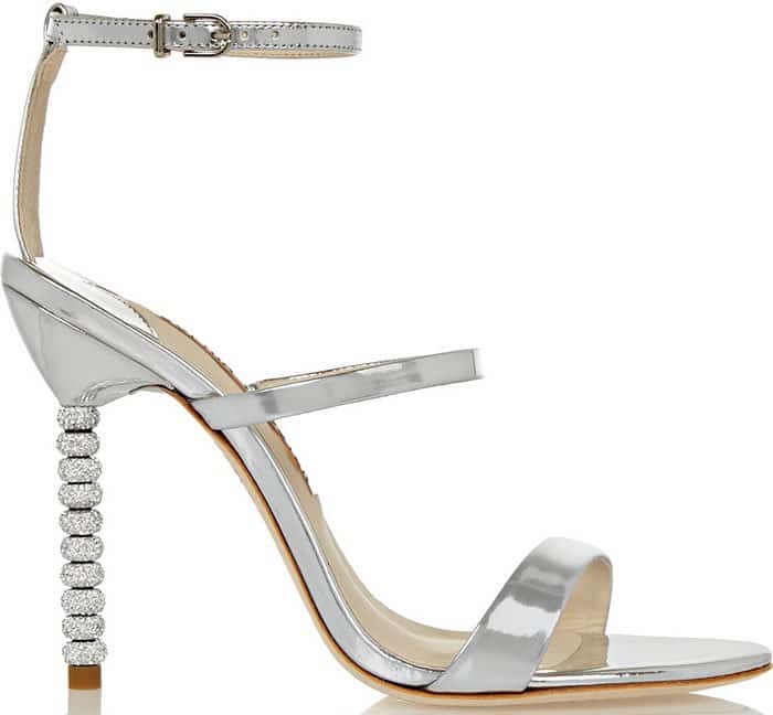 Silver Sophia Webster "Rosalind" Crystal Heel Sandals