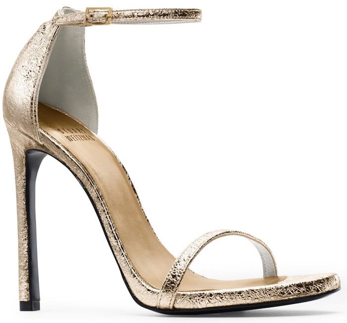 Stuart Weitzman “Nudist” Sandal in Bronze Napa Leather