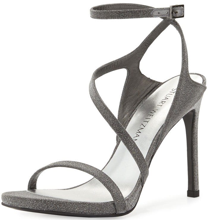 Stuart Weitzman Sultry Asymmetric Shimmer Evening Sandal