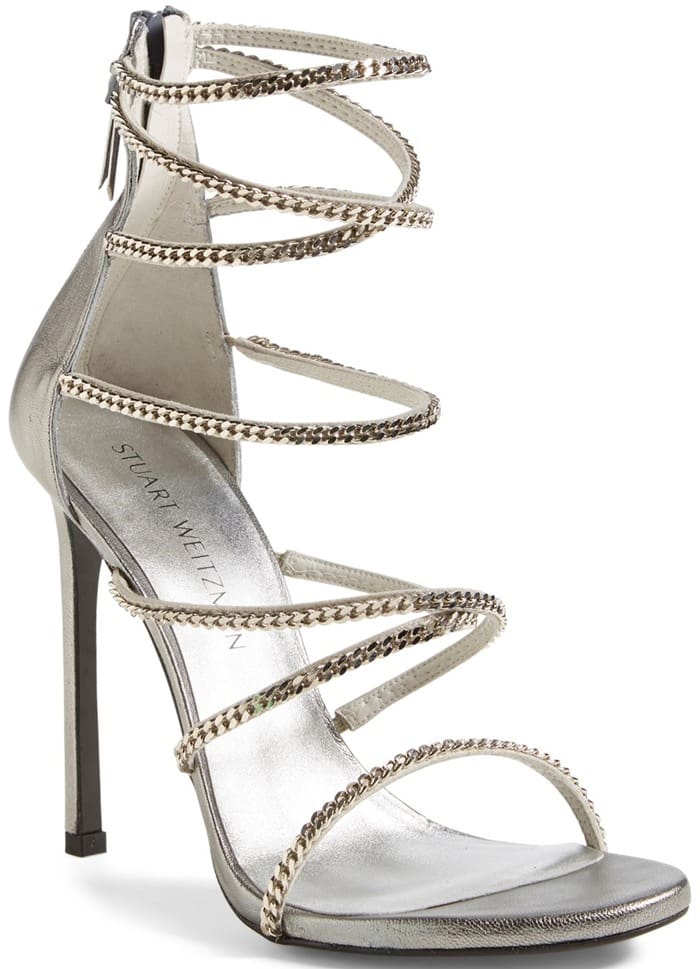 Stuart Weitzman XChain Sandals Silver Chains