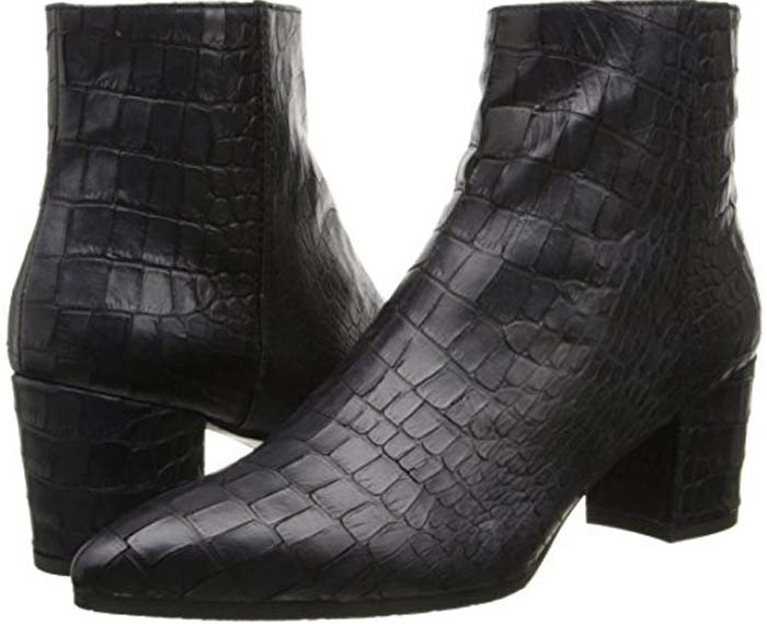 Stuart Weitzman 'Zepher' Crocodile-Embossed Leather Ankle Boots