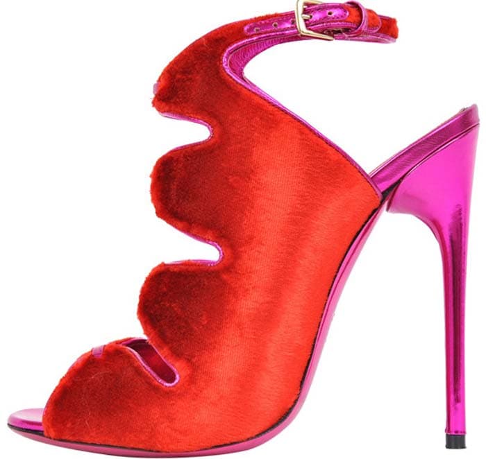 Tom Ford Red Velvet Sandals