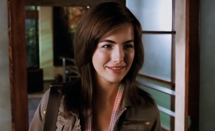 A youthful Camilla Belle on the set of 'When a Stranger Calls', captured during the filming phase when she was just 18