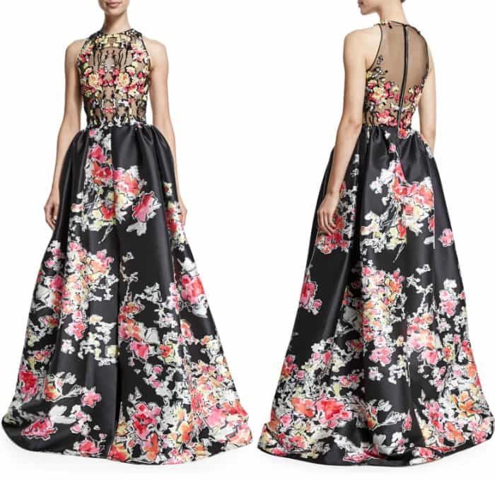 Zuhair Murad Sleeveless Floral-Print Ballgown