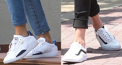 celebrities wearing white shoes