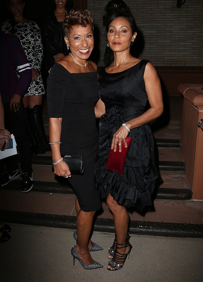 Adrienne Banfield-Jones and Jada Pinkett-Smith pose for photos at the "Freeze Frame" Gala