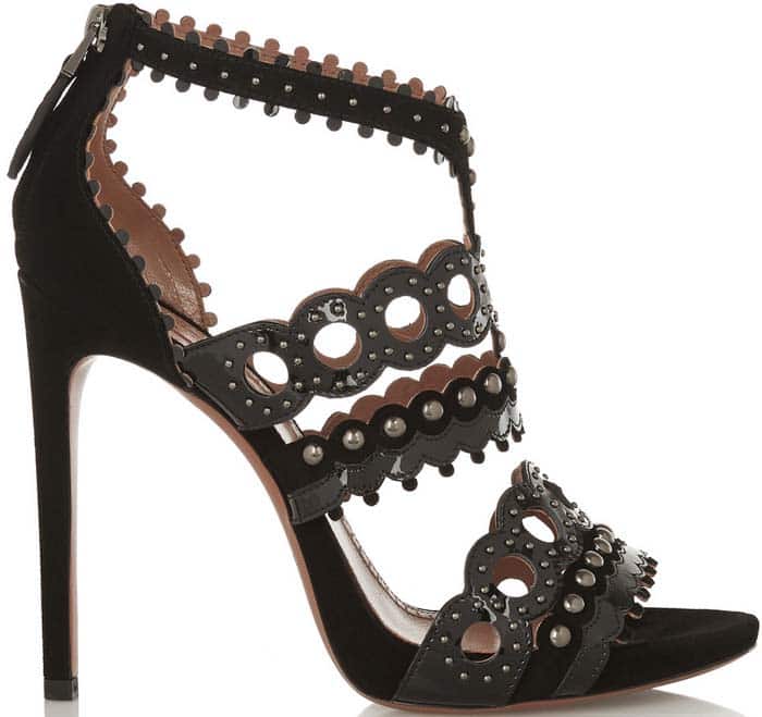 Alaia Laser Cut Patent Sandals