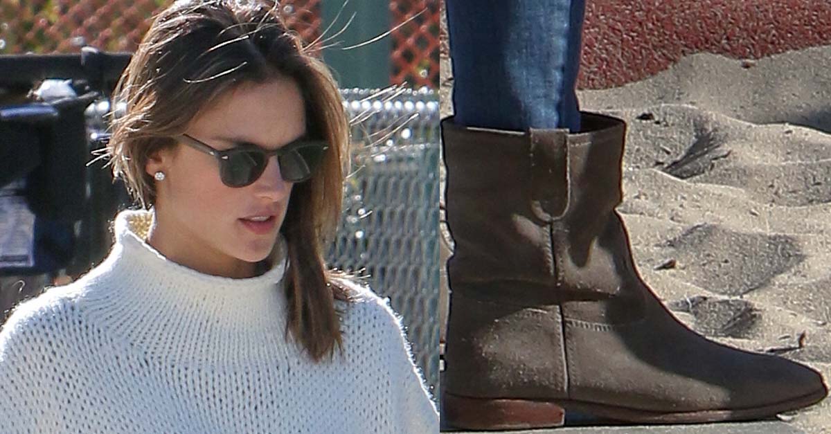 patient slette fordøjelse Alessandra Ambrosio Plays With Son Noah in Isabel Marant Crisi Boots