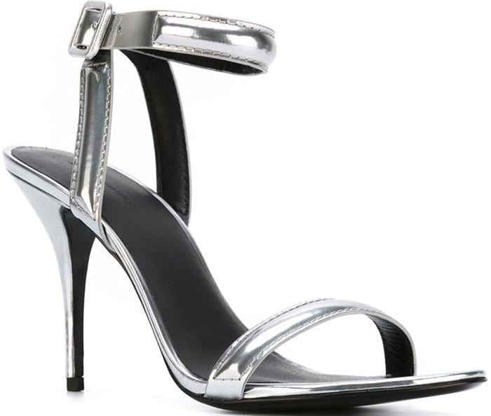 Silver Alexander Wang ‘Antonia’ Leather Sandals