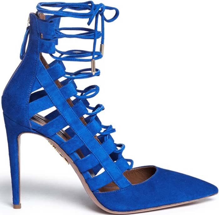 Aquazzura 'Amazon' Strappy Cage Pump in Blue