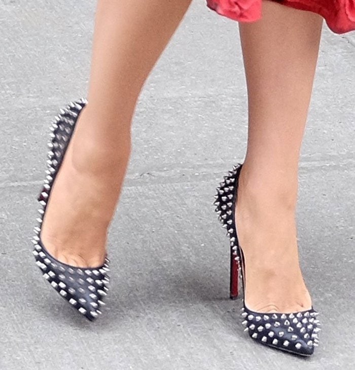 Blake Lively's feet in spiked Christian Louboutin pumps