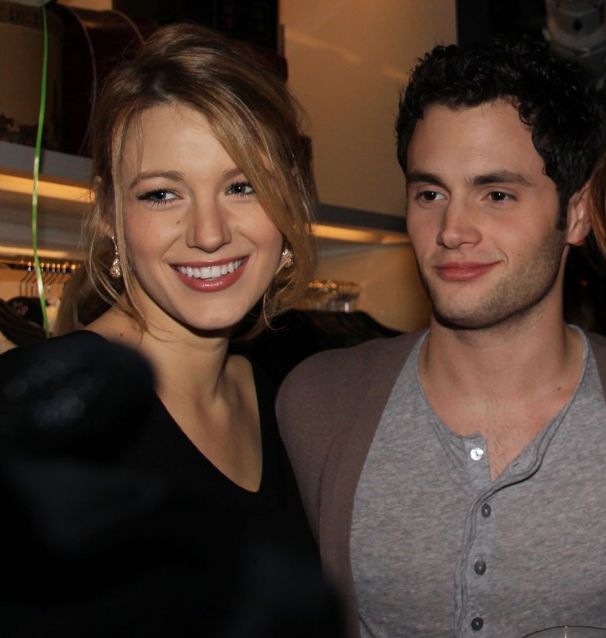 Blake Lively and her boyfriend Penn Badgley at the grand opening of Juicy Couture NYC's flagship store