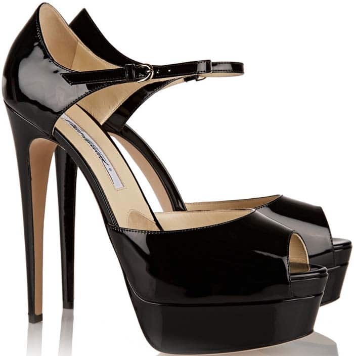 Brian Atwood 'Tribeca' Platform Heels in Black Patent