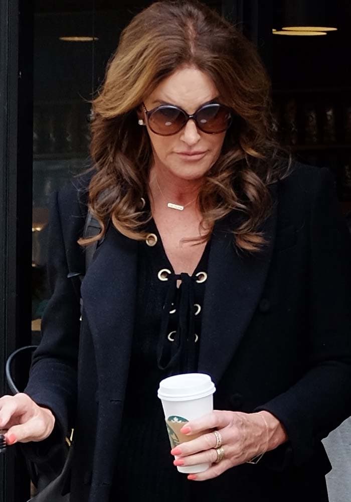 Caitlyn Jenner grabs coffee at a New York Starbucks