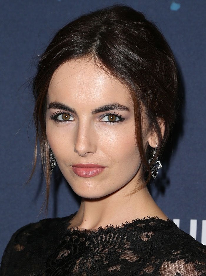 Camilla Belle wears her hair in a chic updo at the 3rd annual Unite4:Humanity event