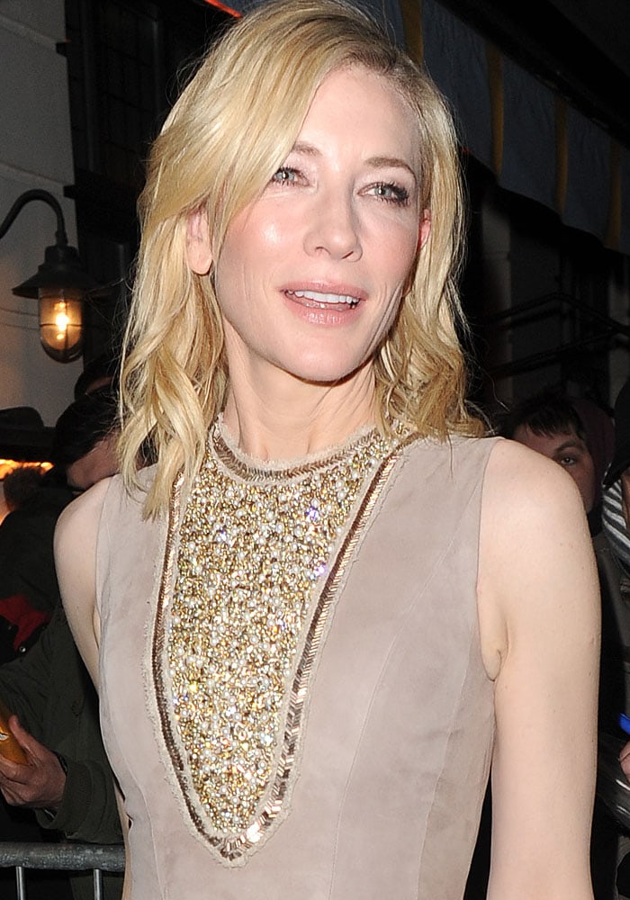 Cate Blanchett wears her hair down at the pre-BAFTAs dinner