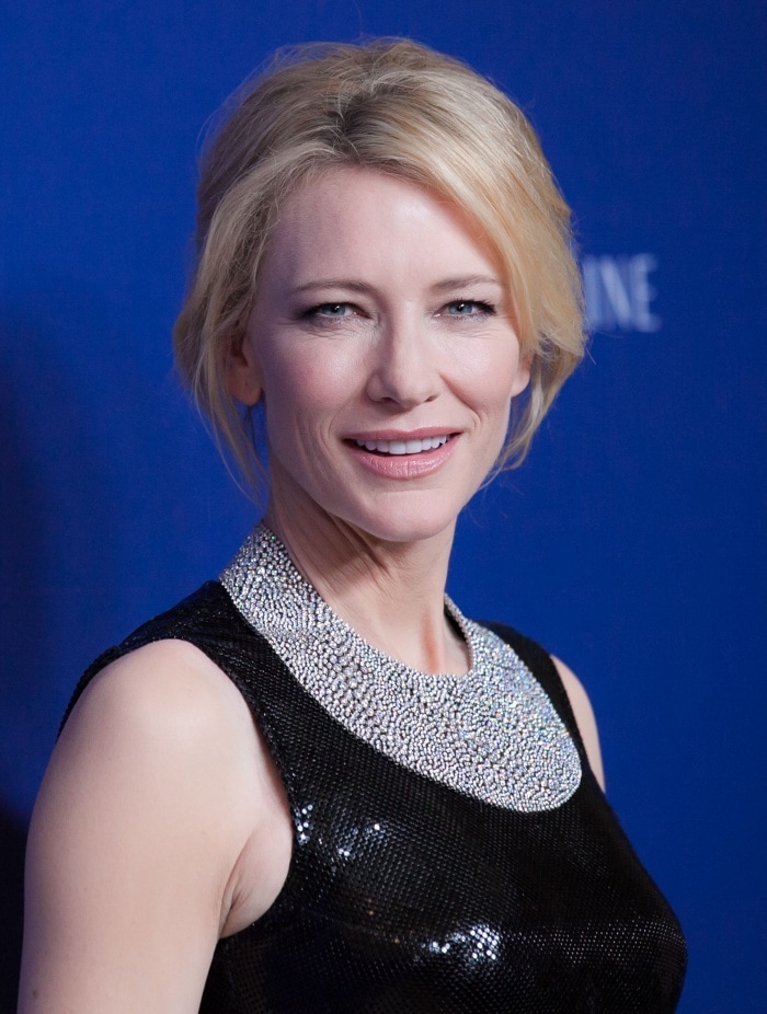 Cate Blanchett shows off a diamond-encrusted bib-style Tiffany & Co. necklace