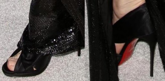 Cate Blanchett's feet in satin Christian Louboutin heels