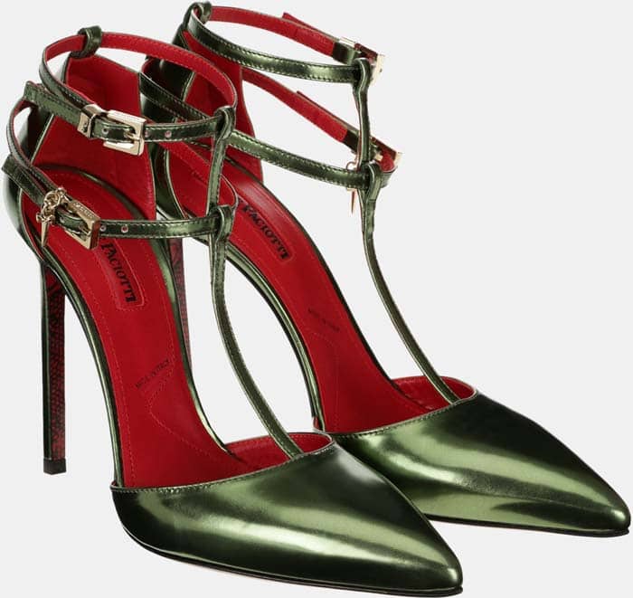 Cesare Paciotti Starlet Pumps in Mirror Green