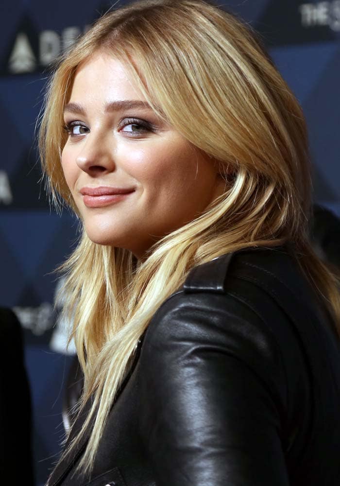 Chloe Moretz keeps her makeup simple and wears her hair down at Delta Air's "Sites & Sounds" Grammy Party