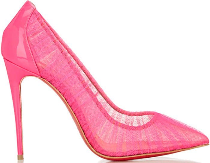 Pink Christian Louboutin 'Follie Draperia' Chiffon Red Sole Pump