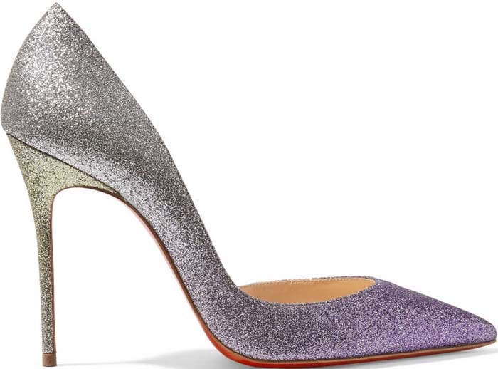 Christian Louboutin 'Iriza' Degrade Glitter Red Sole Pump, Drage/Light Gold