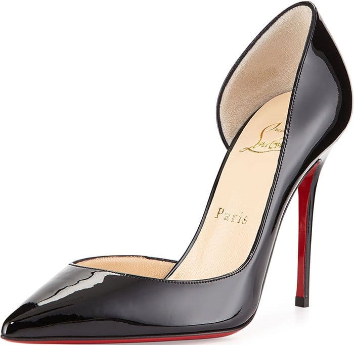 Christian Louboutin 'Iriza' black-patent d'Orsay pumps