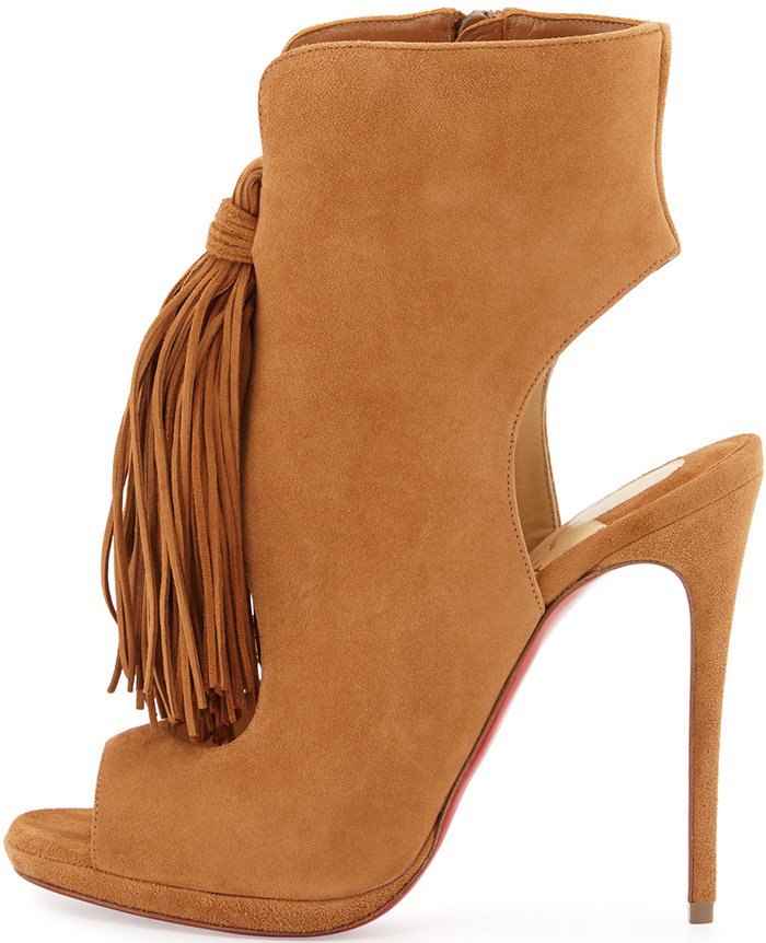 Christian Louboutin 'Ottoka' Fringe Sandal in Brown