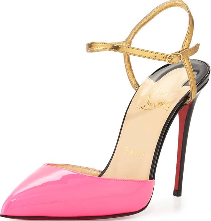 Christian Louboutin 'Rivierina' Patent Red Sole Pump in Shocking Pink