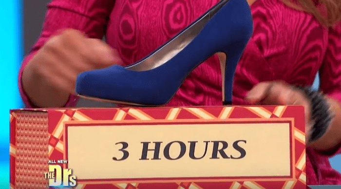 Mid-height heels can be worn for around 3 hours per day