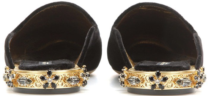 Dolce & Gabbana Embellished velvet slipper