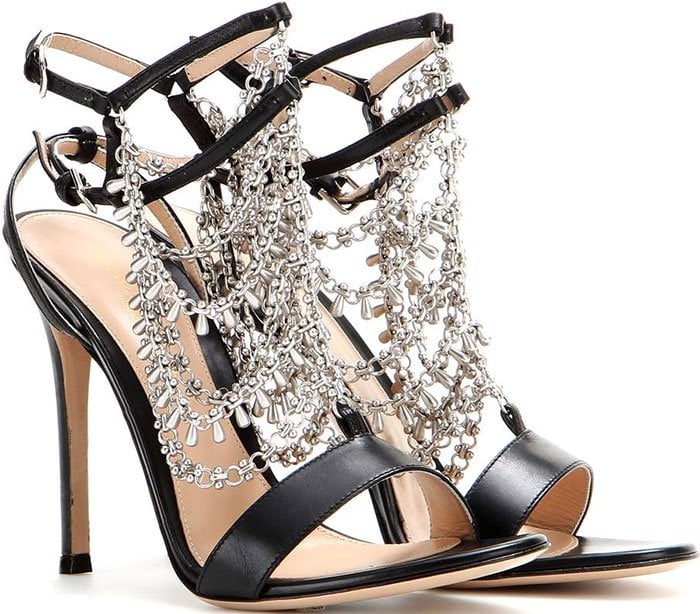 Gianvito Rossi "Gitana" Chain-Embellished Sandals