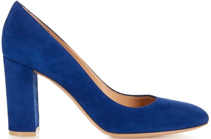 Blue Gianvito Rossi 'Linda' Suede Pumps