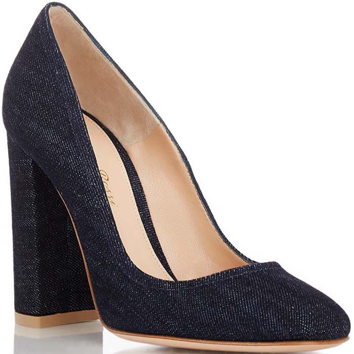 Denim Gianvito Rossi 'Linda' Suede Pumps