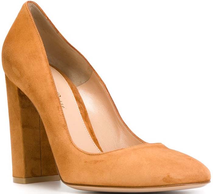 Orange Gianvito Rossi 'Linda' Suede Pumps