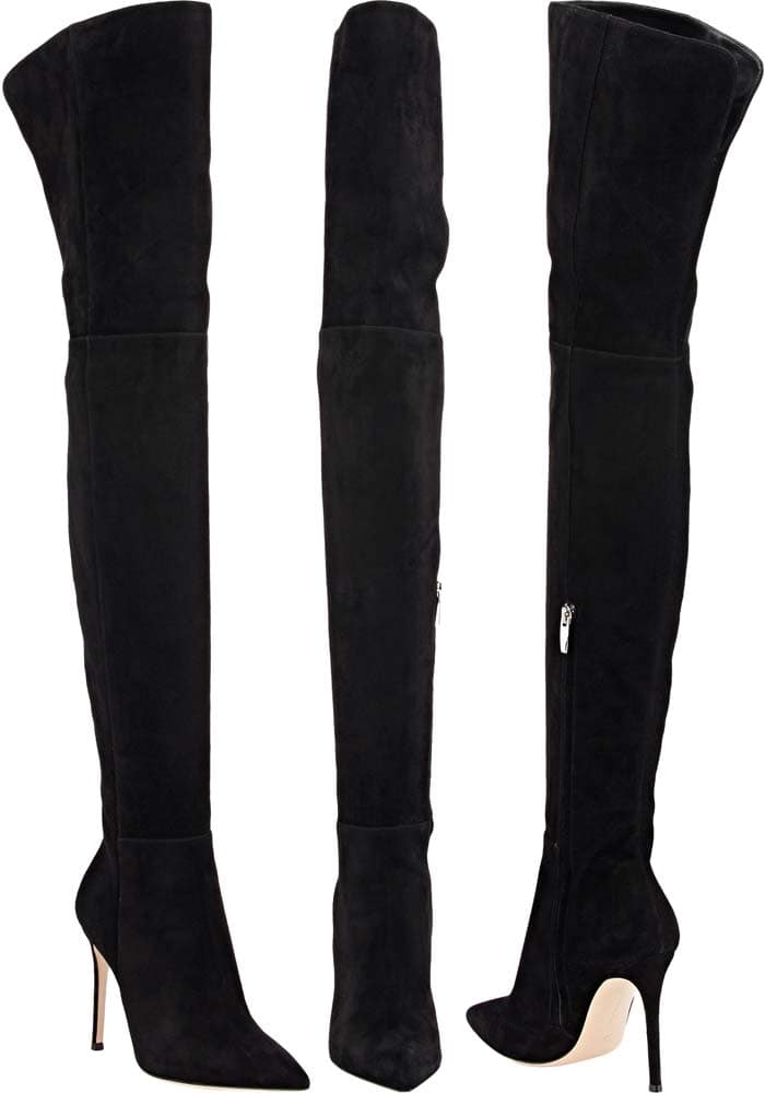 Black Gianvito Rossi Suede Over-the-Knee Boots