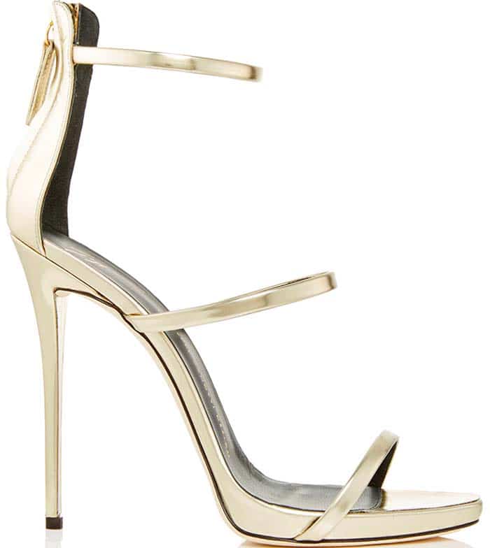 Giuseppe Zanotti Shooting Platinum Three Strap Sandals