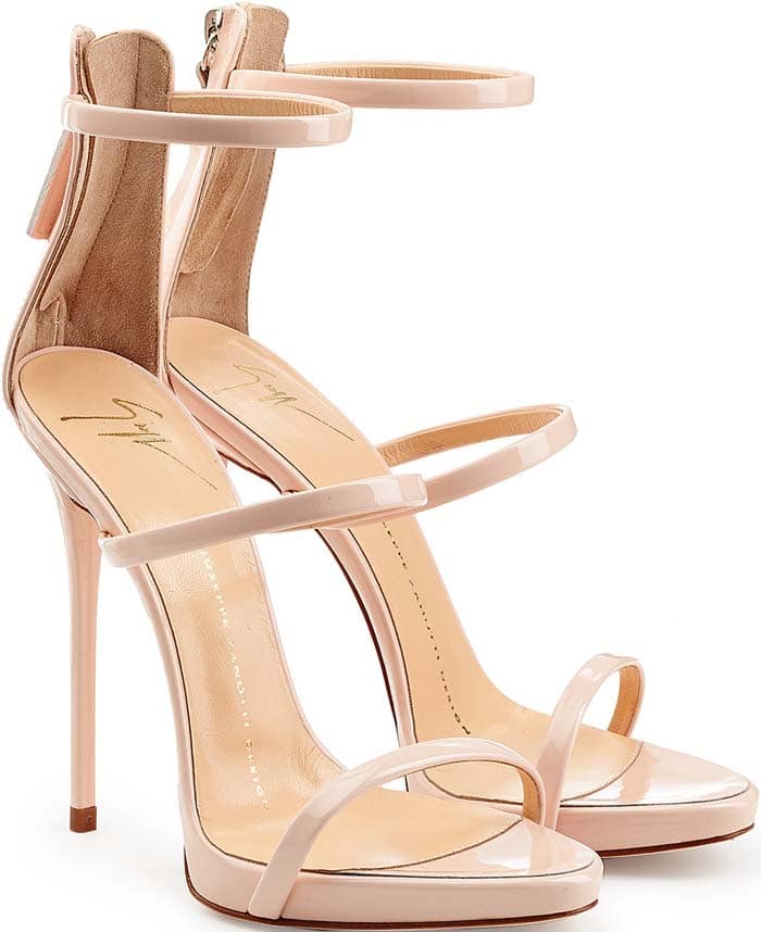 Giuseppe Zanotti "Coline" Leather Sandals Nude