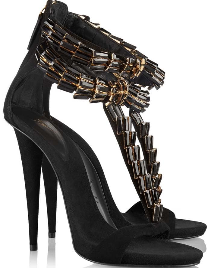 Giuseppe Zanotti Crystal-Embellished Suede Sandals